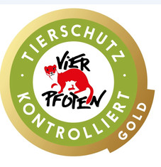 Label-Info: TIERSCHUTZ-KONTROLLIERT Gold