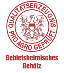 Label-Info: Qualitätserzeugnis - pro agro geprüft - Gebietsheimisches Gehölz