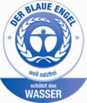 Der Blaue Engel-Salzfreie, abstumpfende Streumittel-Schützt das Wasser